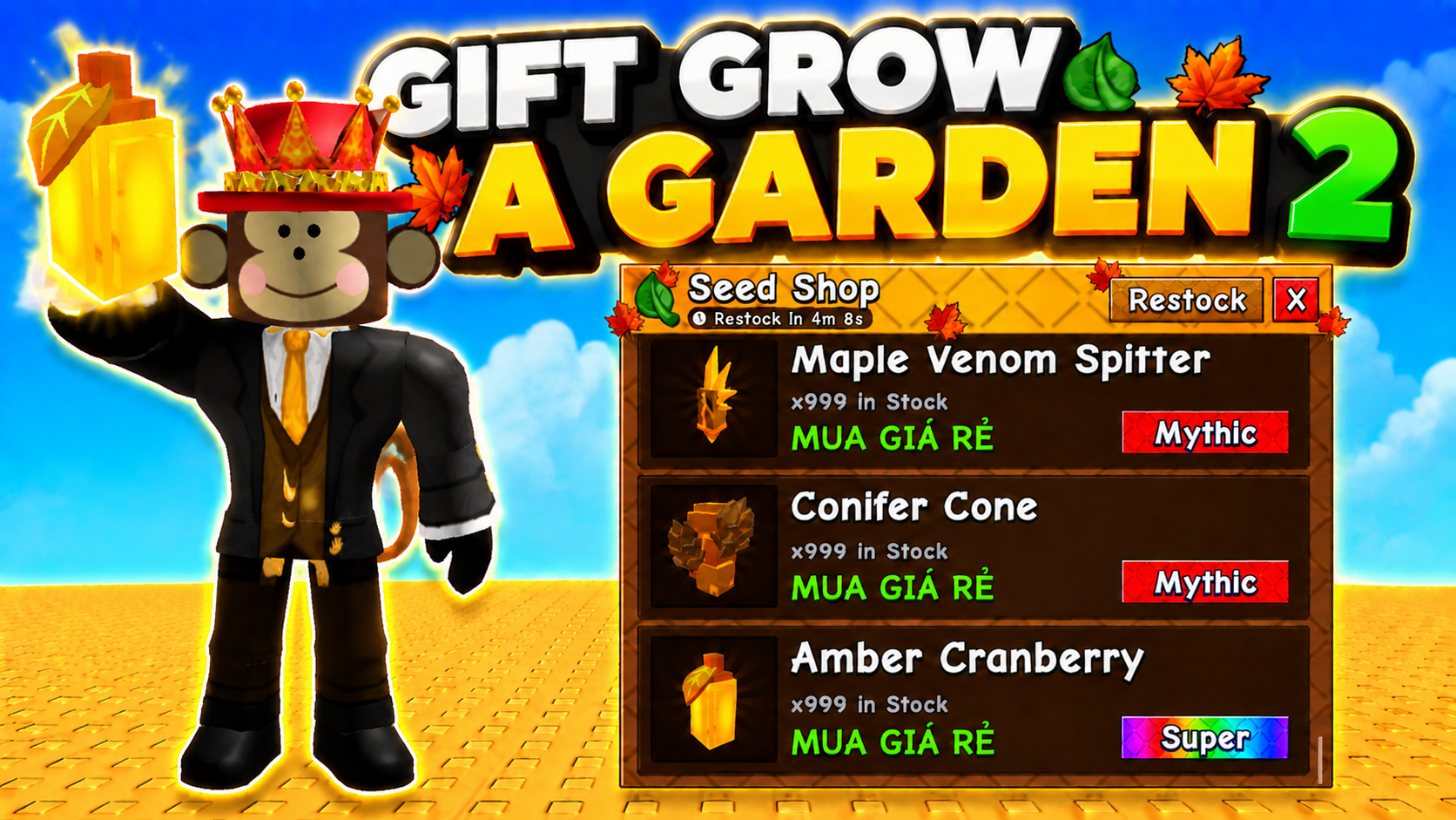 DỊCH VỤ GROW A GARDEN 2 MAP MÙA THU